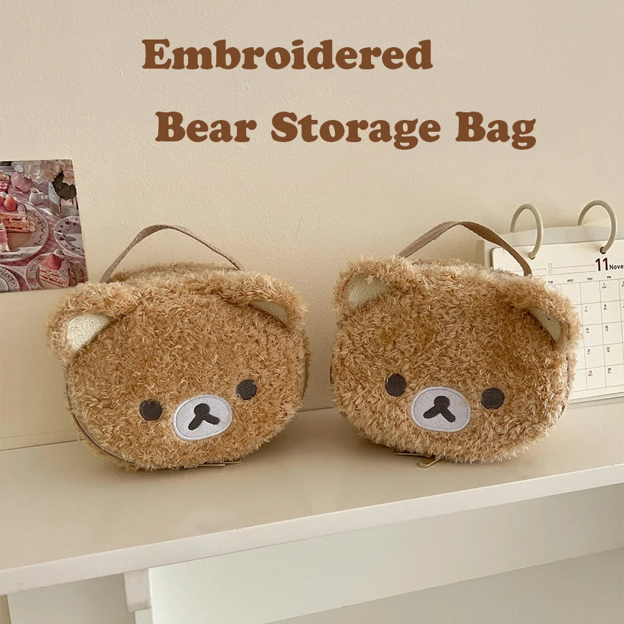 Kawaii Bear Plush Makeup Bag - Cosmetics Case