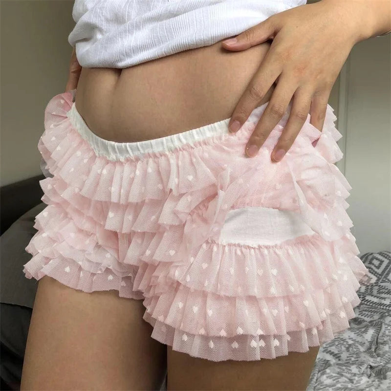 Pink MIni Shorts Bloomers Fairycore Coquette Lounge Clothing