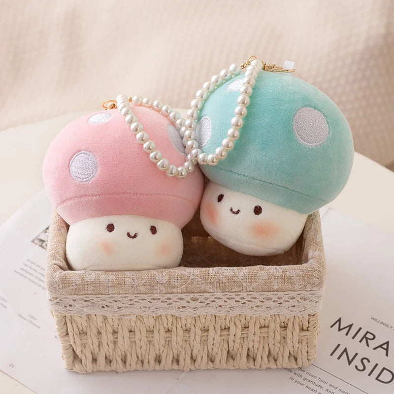 Cute Mushroom Plush Toy  Stuffed Pendant Keychain