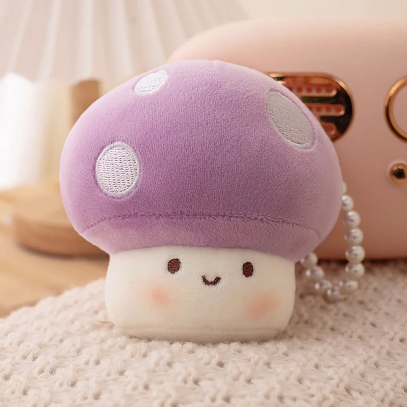Cute Mushroom Plush Toy  Stuffed Pendant Keychain