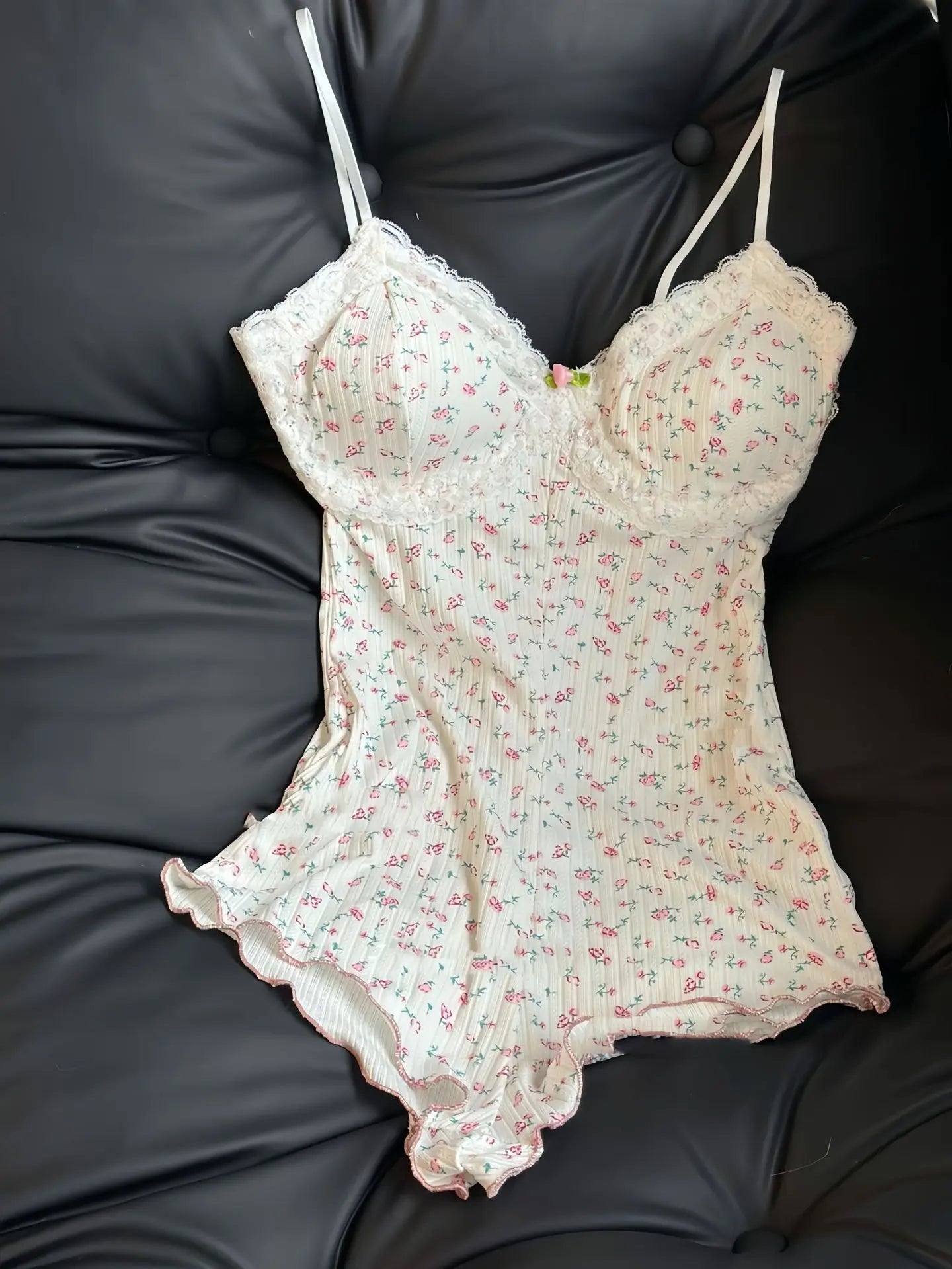 Coquette Floral Onesie Pajamas for Women
