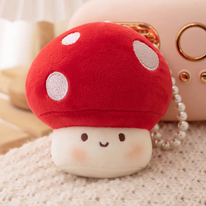 Cute Mushroom Plush Toy  Stuffed Pendant Keychain