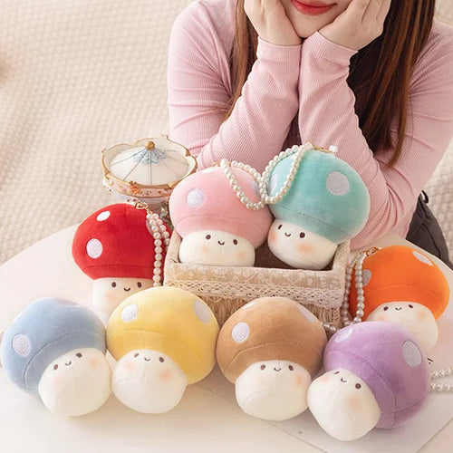 Cute Mushroom Plush Toy  Stuffed Pendant Keychain