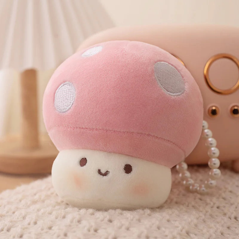 Cute Mushroom Plush Toy  Stuffed Pendant Keychain