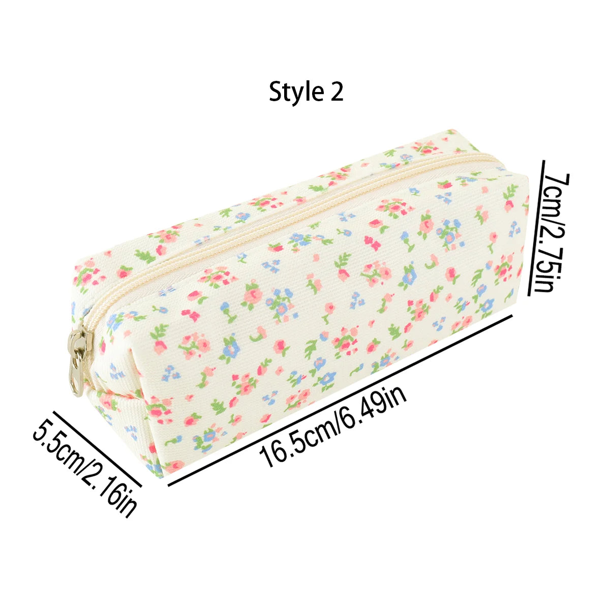 Cottagecore Floral Pencil Case, Cute Bow Quilted Stationery Bag