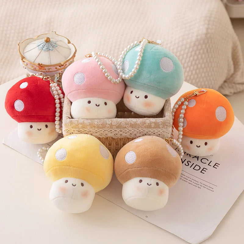 Cute Mushroom Plush Toy  Stuffed Pendant Keychain
